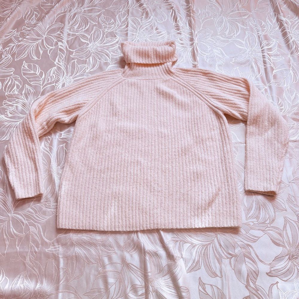 📣ANY 3 @ $33 - $6.99 ship📣 TWIK Soft Off White Cowl Neck Sweater Ribbed Fuzzy